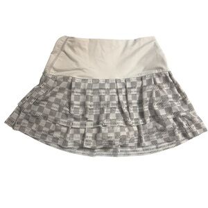 Lucky in Love BMS Hi Check Skirt White  tennis skirt